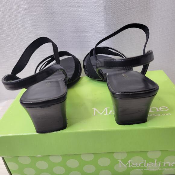Madeline Stuart Scrabble Black Strappy Heeled Sandals, 9 - Picture 3 of 11